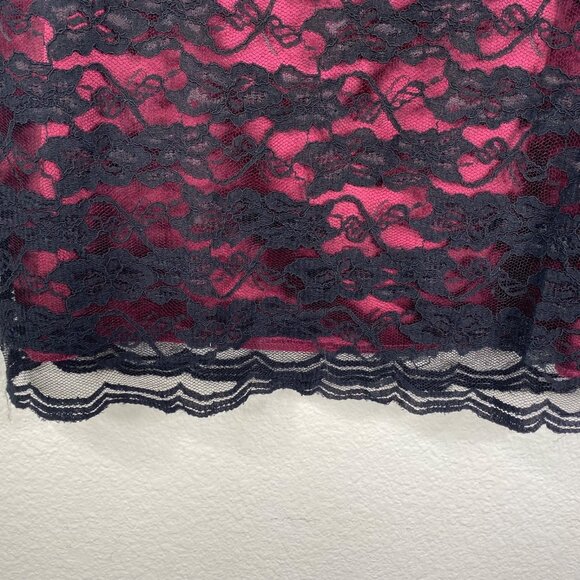 NY Collection Whimigoth Y2K Fairy Corp Goth Lace Overlay Skirt Black Pink  Sz 12 - Picture 6 of 10